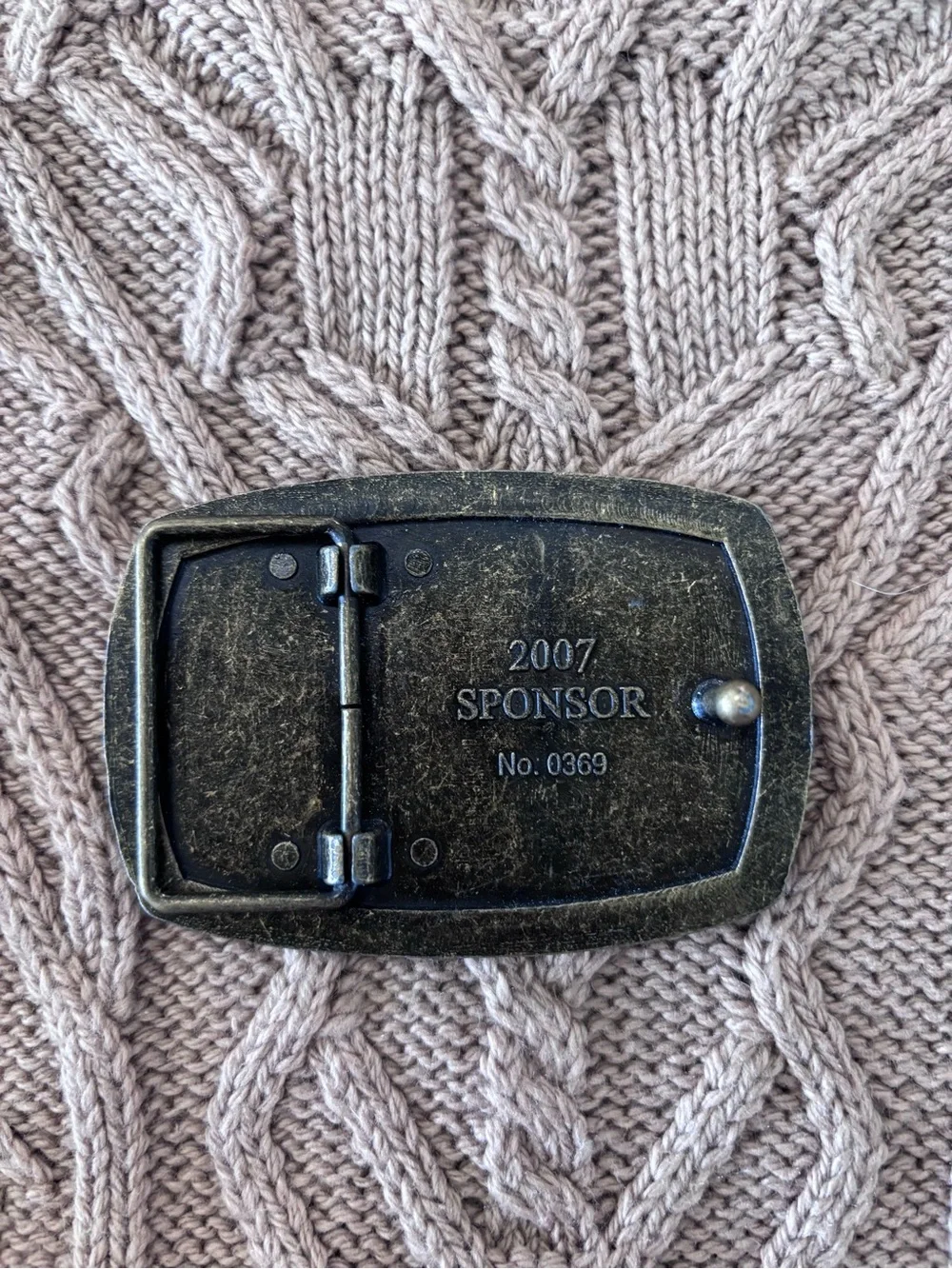 Veterans Memorial Brass Belt Buckle — Antique Brass